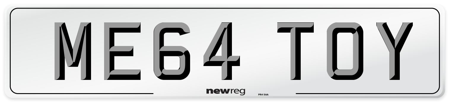 ME64 TOY Number Plate from New Reg